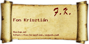 Fon Krisztián névjegykártya